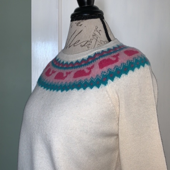 Vineyard vines Whaleisle Yoke Sweater - Marshmallow - Picture 3 of 13